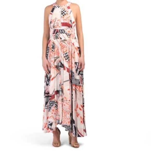Anthropologie Abel The Label Charolette Maxi Dress- Abstract Print Halter Maxi - Picture 1 of 14